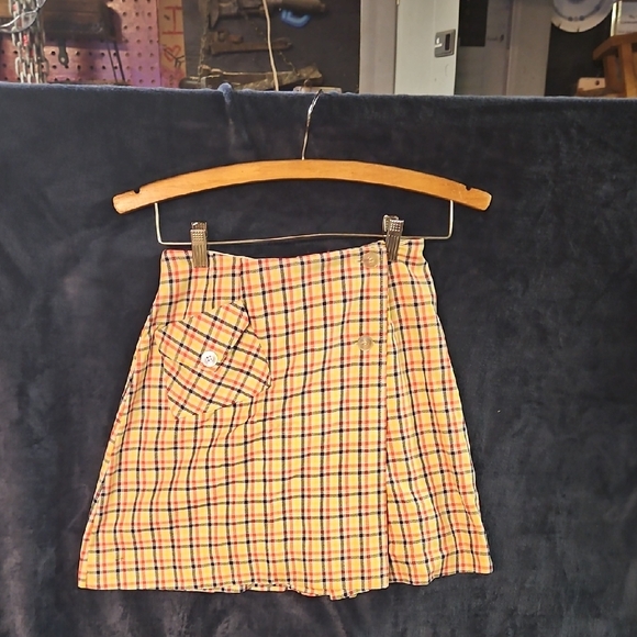Vintage Plaid Yellow Skort - Picture 1 of 3
